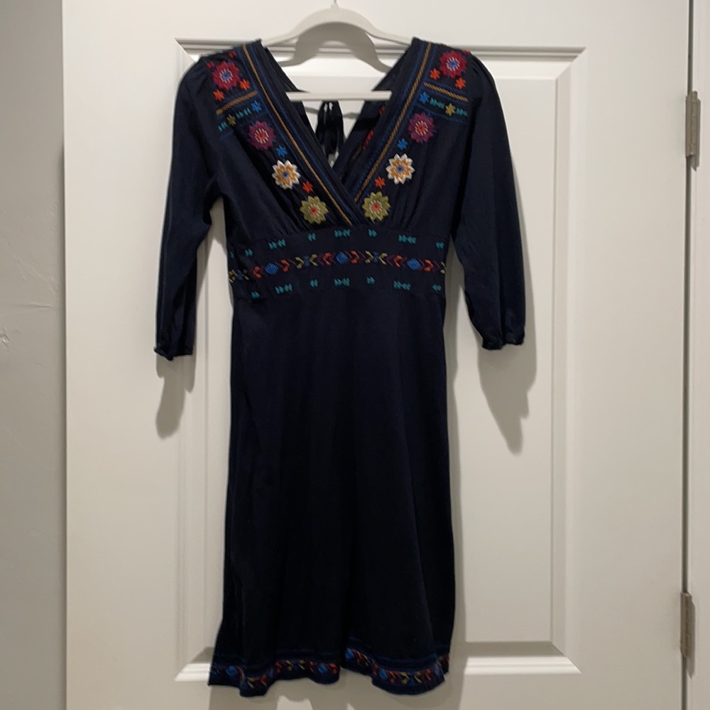 JWLA Black Quarter Sleeve Cotton Dress Size XS